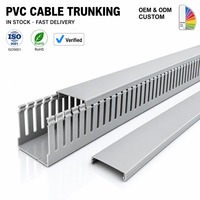 Goulotte de câblage en PVC gris à fentes, résistante au feu, anti-poussière et anti-souris pour armoire de commande - Vente en gros