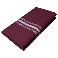 Serviettes de table rectangulaires classiques bordeaux faites à la main, à rayures bistro, 18x22, en polyester filé 12s MJS, résistantes au blanchiment, pour restaurants commerciaux