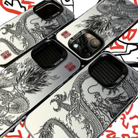 Étui de téléphone pour homme en TPU+PC mat avec motif animal, peinture UV, avec étui pour 11/12/13/14/15/16 Pro/Max, coque souple