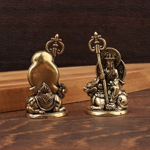 Figura de Latón de Ksitigarbha Bodhisattva Montando una Bestia Mítica, Artesanía Metálica 3D, Decoración para el Hogar, Adorno de Escritorio - Product Image 2