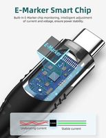 Cable USB-C PD con Indicador LED Trenzado, Conductor de Cobre Puro y Aleación de Aluminio, Carga Rápida de 60W 100W 240W 5A para Impresora, OEM