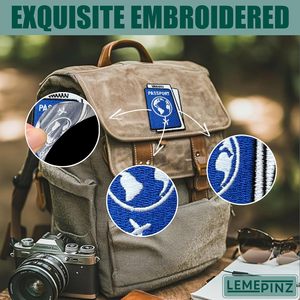 Passport With Flight Ticket 3 Inch Embroidery Patch Iron On Sew On Travel <b>Applique</b> Patch For Bags - Product Image 5