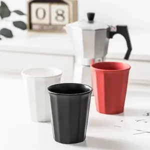 300ml Classical Vertical Stripes Ceramic Tea Cup Fluted Ceramic Mug Embossed Coffee Mug For Cafe Tea Milk