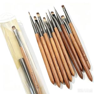 Ensemble de pinceaux pour nail art KOUYA BEAUTY, manche en bois, pinceau liner, pinceaux pour gel manucure, pour salon de manucure professionnel, vente en gros, gel UV. - Product Image 6