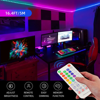 Tira de luces LED de colores de ensueño al por mayor, retroiluminación de TV, 150LED, USB, 5V, IP20, IP65, programación, aplicación inteligente mágica, mando a distancia de 38 teclas