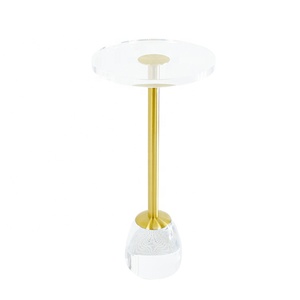 Mesa de Centro Moderna de Acrílico Personalizada con Detalles en Latón Dorado, Marca Yaoming, Calidad Garantizada, Proveedor de <span class=keywords><strong>Muebles</strong></span> para Sala de Estar - Product Image 2