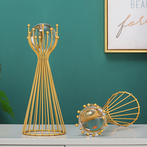 Décoration d'intérieur moderne pour la maison, accessoires de table de salon dorés, autres accessoires de luxe, boule de cristal - Product Image 3