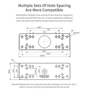 Supporto Rettangolare da Incasso per Elettronica Marina per Fish Finder per Barche e Navigazione <span class=keywords><strong>GPS</strong></span> Humminbird Helix 7 - Product Image 6