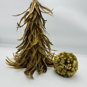 Or coq plume arbres de noël pour extérieur intérieur maison bureau chambre hiver vacances fête décor article ornement approvisionnement - Product Image 4