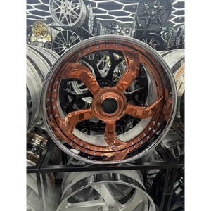 Nuove Ruote ad Alte Prestazioni da 22, 24, 26 Pollici, <span class=keywords><strong>2</strong></span>/3 Pezzi, 4/5/6 Fori, in Lega Forgiata con Coprimozzo Flottante, Design Concavo Profondo Oro Rosa per Chevy - Product Image 6