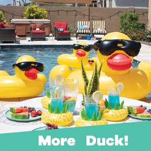 Custom Large Duck, 4 Feet Wide Inflatable Ring Float for Adult <b>Pools</b>. Inflatable Duck Swimming Ring - Product Image 6