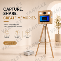 Cabina de Fotos al Aire Libre con Cámara DSLR, Pantalla Táctil de 15.6 Pulgadas, Luz LED y Trípode para Eventos de Boda