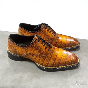100% crocodile leather men's shoes, hand-rubbed color, genuine leather, formal shoes, high-end and elegant - Product Image 3
