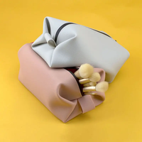 Organisateur de cosmétiques en silicone, trousse de maquillage durable, étanche, avec poignée, personnalisable, pour sac de toilette