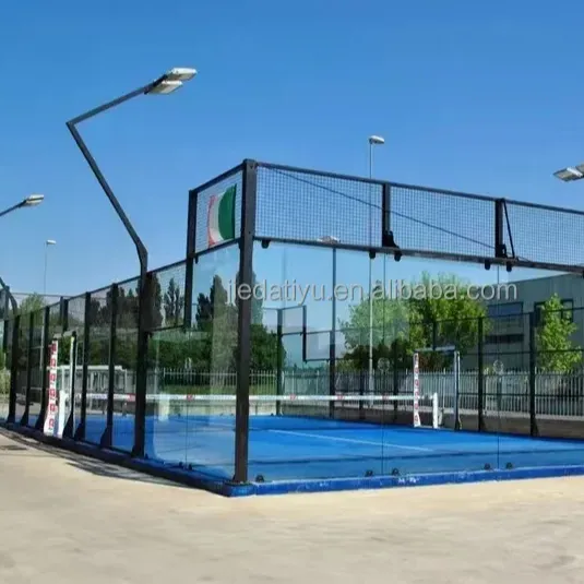 Silver color padel tennis court 100% hot dip galvanized padel court for world padel tour highest quality level