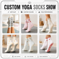 Chaussettes de Pilates personnalisées antidérapantes en coton peigné pour femmes, chaussettes de yoga personnalisées avec grip