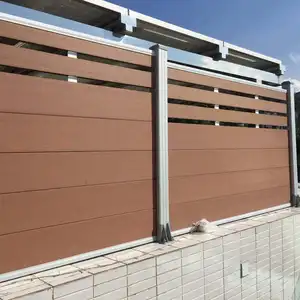 Panel dinding taman headset, pagar papan tembok privasi mudah dipasang, lantai komposit luar ruangan
