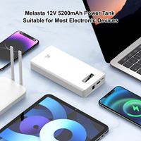 Batterie lithium-ion extérieure Melasta grande capacité 12V 5200mAh PD 45W avec lampe de poche et BMS intégré