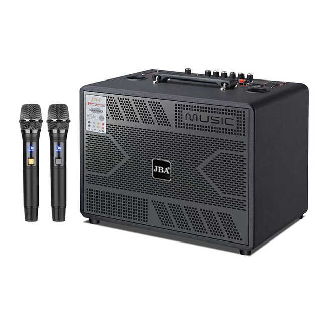 JB-811 Wooden 100w Big Power Built-in Battery Blue Tooth Wireless Speaker with Dual Mic for Home Party Office