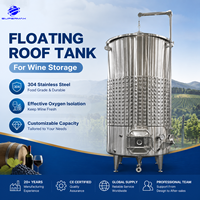 Cuve à vin flottante en acier inoxydable à capacité variable avec couvercle flottant, en SUS304/316L, pour la fermentation et le stockage