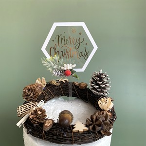 Original <span class=keywords><strong>Senshi</strong></span> Rote Frucht Eisenprägung Weihnachts-Acryl-Kuchenplatte Festliche Kuchendekoration - Product Image 3