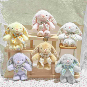 Llaveros de Peluche Genuinos de <span class=keywords><strong>Conejo</strong></span> Wendi, Colgantes de Peluche con Lazo de Mariposa, Juguetes de Animales de Peluche, Pequeños Peluches Adorables, Muñecos de Compañía Reconfortantes - Product Image 1