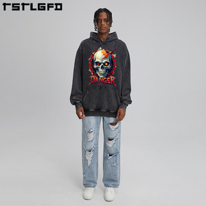 Tùy Chỉnh Sang Trọng Mùa Đông Thêu Quá Khổ Rửa Axit Drop Shoulder 500 GSM Nặng Faded Cổ Điển Cắt Boxy Cotton Hữu Cơ - Product Image 4