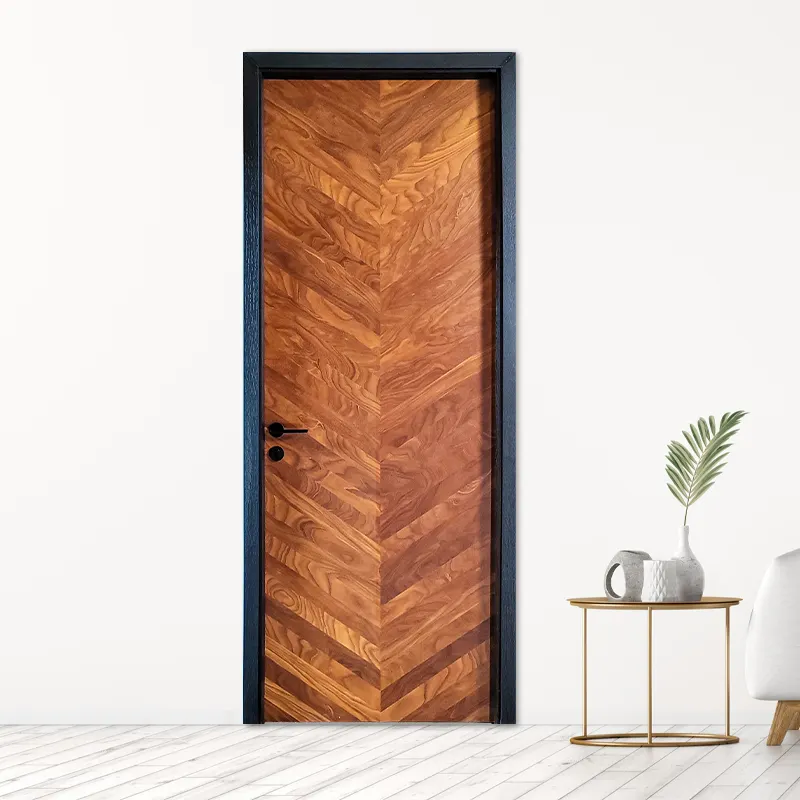 Tự nhiên afromosia Veneer 45 V sàn gỗ chất lượng cao Thiết kế đơn giản bán rắn lõi gỗ tuôn ra cửa cho văn phòng và nhà phòng