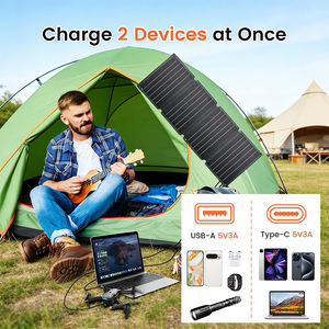 ALECTER 36W Panneau Solaire Pliable Portable en Silicium Monocristallin, Chargeur Étanche IP65, Double Sortie USB-A Type-C, Noir 23% 12 - Product Image 3