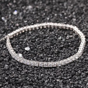 Chaîne de cheville Hip Hop 4 mm en laiton, style tennis, bijoux de rappeur scintillants avec pierres en zircon, réglable 9 pouces, prête à être expédiée - Product Image 4