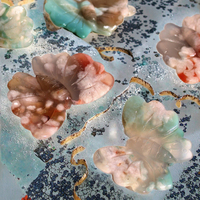 Pierres de guérison naturelles en agate verte sculptée à la main ornement papillon en cristal
