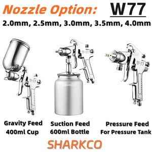 Pistola de Pulverización de Alta Presión W77 de 2.0mm, 2.5mm, 3.0mm, 3.5mm, 4.0mm, Pistola de Pintura para Tanques de Pintura W-77, Máquina de <span class=keywords><strong>Cromado</strong></span> por Pulverización - Product Image 6
