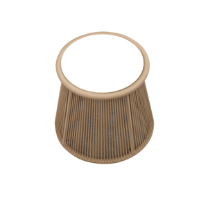 Tavolino Moderno per Progetti Residenziali e Alberghieri, <span class=keywords><strong>da</strong></span> <span class=keywords><strong>Giardino</strong></span> e Terrazza, con Piano <span class=keywords><strong>in</strong></span> <span class=keywords><strong>Pietra</strong></span> Sinterizzata e Struttura <span class=keywords><strong>in</strong></span> Alluminio Intrecciato - Product Image 2
