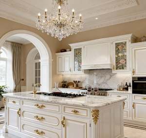 Kit d'armoires de cuisine RTA personnalisé, bois massif non fini, avec un design de montage facile et des étagères réglables pour la rénovation de la maison en DIY - Product Image 1