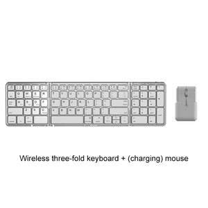 Teclado y Ratón Inalámbricos Plegables Ultra Delgados de Tamaño Completo, Silenciosos, con Teclado Numérico, para Portátil, Oficina, Ergonómicos, Recargables - Product Image 2