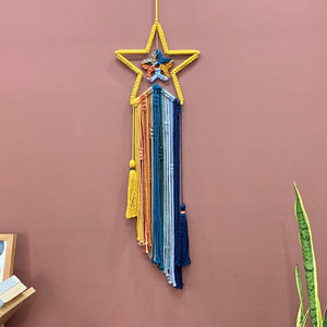 Fournisseur direct d'usine Nouvelle tapisserie à franges colorées Étoile Lune Soleil <span class=keywords><strong>Attrape</strong></span>-rêves Décoration murale bohème Jeté Haute qualité - Product Image 2