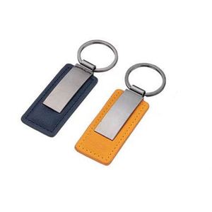 Customizable Keychain Leather and Metal Blank Wholesale Personalised Custom Logo Printed Custom Leather Metal Key Chain