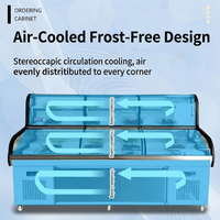 Vitrina Refrigerada Comercial de Doble Zona para Ensaladas, Exhibidor de Alimentos Refrigerado para Restaurantes, Buffets y Delis con Gabinete de Almacenamiento