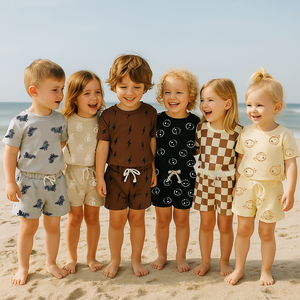 <span class=keywords><strong>Abbigliamento</strong></span> Estivo per Bambini 2026, Set Corti Stampati alla <span class=keywords><strong>Moda</strong></span>, Completi per Bambini 100% Cotone, Set di Vestiti per Bambini e Bambine all'Ingrosso - Product Image 1