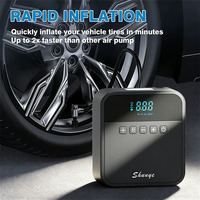 Compresseur d'air numérique pour pneus de voiture avec affichage, arrêt automatique, lumière LED, prise allume-cigare, moniteur de pression des pneus en ABS