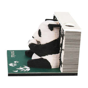 Cube mémo Panda 3D personnalisé Sculpture en papier en boîte cadeau bricolage <span class=keywords><strong>bloc</strong></span> de papier créatif <span class=keywords><strong>bloc</strong></span>-notes autocollant pour bureau école papeterie - Product Image 1