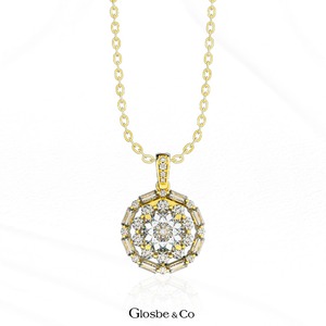 Colgante Redondo de Diamante Moissanita Sintético (cultivado en laboratorio) de Plata de Vietnam, 7.5 mm, Collares - Product Image 1