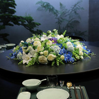 Décoration florale artificielle pour table de restaurant, centre de table circulaire haut de gamme pour salle privée d'hôtel, fausse composition florale