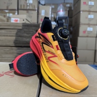 Sepatu Sneakers Unisex Rotary Fastener Merah Oranye Gradasi Bahan Fly Weave Bagian Atas Sol Tebal Peredam Guncangan untuk Olahraga Lari dan Latihan