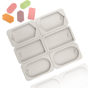 Moule en silicone DIY à 6 cavités (<span class=keywords><strong>cercles</strong></span>/carrés/diamants) pour pendentifs, savons créatifs d'aromathérapie, gâteaux et décorations de chocolat - Product Image 1