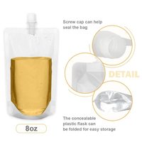 Pochette à bec verseur en PET de 500 ml, pochette transparente pour boissons alcoolisées, jus, boissons avec bec verseur, expédition rapide