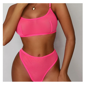 Conjunto de lencería francesa con sujetador sexy transparente de malla sin tirantes, lencería erótica transfronteriza. - Product Image 4