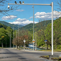 Poteau de sécurité urbain intelligent en acier inoxydable 304 galvanisé à chaud, étanche, octogonal, résistant au vent jusqu'à 200 km/h