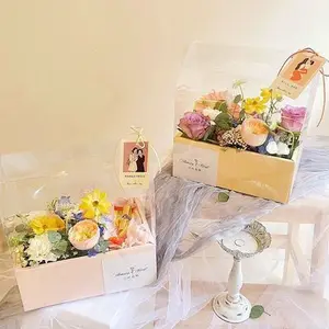 PVC mini cake flower gift packaging box party boxes for wedding birthday