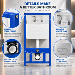 Cisterna Oculta de HDPE OEM para Inodoro Montado en la Pared, Buen Rendimiento de Sellado para Diversos Proyectos de Baño - Product Image 5